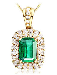 cheap -1pc Pendant Necklace For Women&#039;s Synthetic Emerald Party Evening Daily Birthday Party Copper Classic Vertical / Gold bar