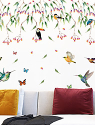 cheap -Green Tree Branches Hummingbird Childrens Bedroom Background Decoration Can Be Removed Stickers