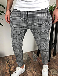 cheap -Men&#039;s Classic Style Fashion Chinos Pocket Full Length Pants Casual Daily Plaid Comfort Breathable Mid Waist Grey M L XL XXL 3XL