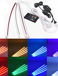 cheap -OTOLAMPARA 72W Car Styling Decorative Bulbs LED Interior Light IP67 Waterproof Ambient Lamps Voice Music Control Auto Colorful Strip Lights 4pcs