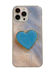cheap -Phone Case For Apple Back Cover iPhone 13 12 11 Pro Max X XR XS Max Bumper Frame Kickstand Shockproof Heart Glitter Shine TPU PC