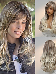 cheap -Remy Human Hair Wig Full Machine Made For Women Body Wave Pixie Cut with Bang Brazilian Hair None Lace Wig 26 inch Golden Brown / Ash Blonde