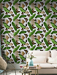cheap -Frosted Texture Banana Leaf Pattern Wallpaper Living Room Tv Background Wall Decoration Waterproof Self-adhesive Wallpaper