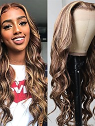 cheap -Body Wave 13x4 Lace Front Wigs Human Hair Honey Blonde Wave Wig For Black Women Brazilian Remy Hair Pre Plucked With Baby Hair TL412 Color 150% Density