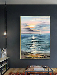 cheap -Handmade Oil Painting CanvasWall Art DecorationAbstract Knife PaintingSeascape For Home Decor Stretched Frame Hanging Painting