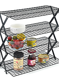 cheap -Outdoor Camping Meal Rack Iron Art Rack Storage Portable Rack Picnic Stand Foldable Table 4 Layers