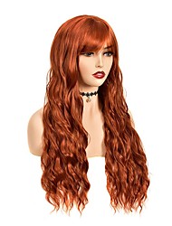 cheap -Long Wigs for White Women Upgrade Full Machine Made Middle Part Long Black Wig 24 Inches Brown Wavy Black Wigs for Women