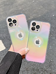 cheap -Phone Case For Apple Back Cover iPhone 13 12 11 Pro Max X XR XS Max Bumper Frame Soft Edges Non-Yellowing Color Gradient Glitter Shine TPU PC