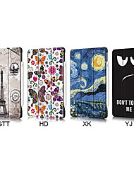 cheap -Tablet Case Cover For Apple Shockproof Cartoon sky Eiffel Tower TPU PU Leather