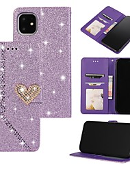 cheap -Phone Case For Apple Wallet Card iPhone 13 Pro Max 12 11 SE 2022 X XR XS Max 8 7 Magnetic with Wrist Strap Card Holder Slots Glitter Shine PU Leather
