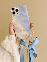 cheap -Phone Case For Apple Back Cover Handbag Purse iPhone 13 12 11 Pro Max X XR XS Max Bumper Frame with Phone Strap with Adjustable  Neck Strap Heart Glitter Shine TPU PC