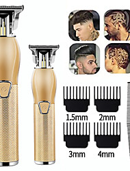 cheap -Hair Clippers for Men Cordless Rechargeable Hair Trimmer Metal Body Cutting Grooming Kit Beard Shaver Barbershop Professional (Gold)