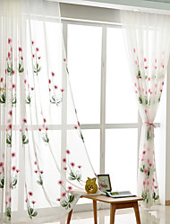 cheap -Two Panel American Country Style Embroidered Window Screens Living Room Bedroom Dining Room Children&#039;s Room Translucent Screen Curtains
