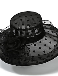 cheap -Women&#039;s Chic &amp; Modern Bucket Hat Holiday Outdoor Weekend Floral Mesh Floral Polka Dot Wine Black Hat Portable Sun Protection Comfort