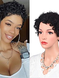 cheap -Short Spiral Curly Hair Wig Chemical Fiber Hair Wig Elf Cut Short African Curly Hair Wig High Density Suitable for Female Girls