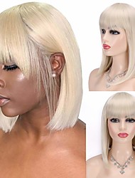 cheap -Blonde Short Bob Wig With Bangs for Women 14 Inch Short Straight Synthetic Hair Wigs 613 Blonde Bob Wig With Bangs for Party Daily Use
