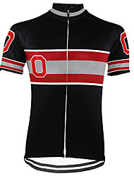 cheap -21Grams® Men&#039;s Short Sleeve Cycling Jersey Stripes Bike Top Mountain Bike MTB Road Bike Cycling Black Quick Dry Moisture Wicking Sports Clothing Apparel / Athleisure