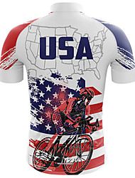 cheap -21Grams® Men&#039;s Short Sleeve Cycling Jersey American / USA Bike Top Mountain Bike MTB Road Bike Cycling White Spandex Polyester Breathable Quick Dry Moisture Wicking Sports Clothing Apparel
