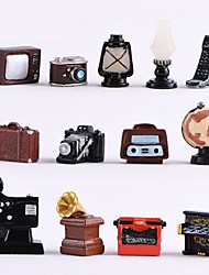cheap -Figurine Miniature Retro Camera Phonograph Recorder Mini Resin Ornaments For Decoration Home Micro Landscap Room Accessories