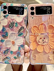 cheap -Phone Case For Samsung Galaxy Flip Z Flip 3 IMD Flip Flower TPU