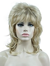 cheap -Shaggy Layered Wig Shoulder Length Women&#039;s Wig with Hair Bangs Premium Synthetic Hair Wig for Women