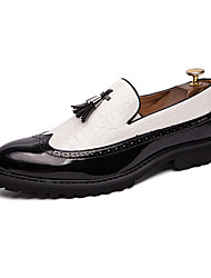 cheap -Men&#039;s Loafers &amp; Slip-Ons Tassel Dress Loafers Tassel Shoes Casual Daily Party &amp; Evening PU White Black Red Color Block Fall Spring