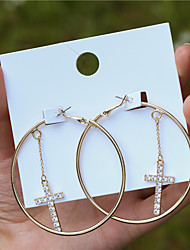 cheap -1 Pair Hoop Earrings For Women&#039;s Street Gift Prom Alloy Chandelier Cross Fashion