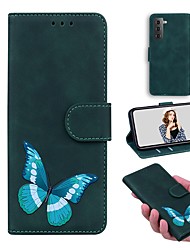 cheap -Phone Case For Samsung Galaxy Wallet Card A73 A53 A33 S22 Ultra Plus S21 FE S20 Note 10 Card Holder Slots Magnetic Flip Kickstand Butterfly Solid Colored PU Leather