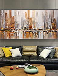cheap -Mintura Handmade Oil Paintings On Canvas Wall Art Decoration Modern Abstract City Landscape Picture For Home Decor Rolled Frameless Unstretched Painting