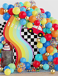 cheap -Racing Theme Metal Color Latex Balloon Chain Set Rainbow Bridge Teenager&#039;s Birthday Party Decoration