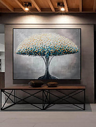 cheap -Handmade Oil Painting CanvasWall Art DecorationAbstract Knife PaintingTree Landscape for Home Decor Stretched Frame Hanging Painting