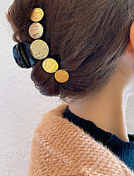 cheap -1pc Women&#039;s Hair Claws Hair Clip For Street Gift Holiday Head Handmade Plastic Alloy Black Champagne