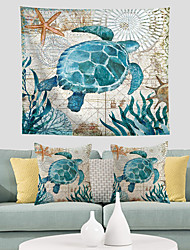 cheap -Sea Turtle Tapestry with 2 Cushion Covers Set of 3 Wall Hanging Tree Trippy Tapestry Meditation Home Room Decoration Tapestries Backdrop Gift