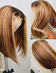 cheap -Short Bob Wigs Human Hair 4x4x1 Lace Closure Wigs Brazilian Remy Human Hair Bone Straight Bob lace Front Wigs For Black Women