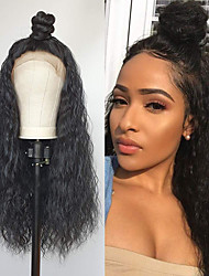 cheap -Synthetic Lace Wig Afro Style 16-26 inch Black Middle Part 13x4x1 T Part Lace Front Wig All Wig Black