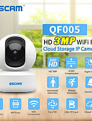 cheap -ESCAM ESCAM QF005 IP Camera 3MP PTZ WIFI Motion Detection Night Vision With Audio Indoor Support 128 GB