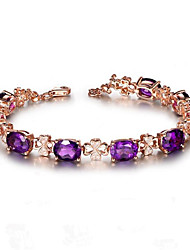 cheap -May polly European and American Natural Amethyst 18K gold inlaid zircon color gem bracelet