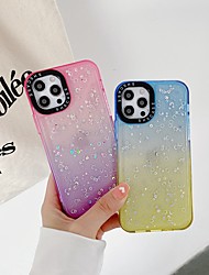 cheap -Phone Case For Apple Back Cover iPhone 13 Pro Max 12 11 SE 2022 X XR XS Max 8 7 Bumper Frame Soft Edges Non-Yellowing Color Gradient Glitter Shine TPU PC