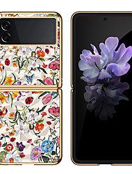 cheap -Phone Case For Samsung Galaxy Flip Z Flip 3 Flip Dustproof Shockproof Graphic Flower PC