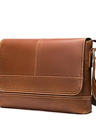 cheap -Men&#039;s Laptop Bag Mobile Phone Bag Crossbody Bag Nappa Leather Cowhide Zipper Daily Office &amp; Career Dark Coffee Coffee
