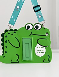 cheap -Tablet Case Cover For Apple iPad 10.2&#039;&#039; 9th 8th 7th iPad mini 6th 5th 4th iPad Pro 11&#039;&#039; 3rd Portable Shoulder Strap with Adjustable Kickstand 3D Cartoon Animal PC Silicone For Kids