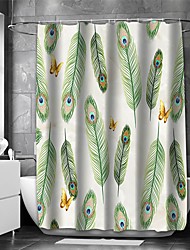 cheap -Sage Green Bathroom Curtain The view Of Mountains Shower Curtain  Casual Polyester New Design