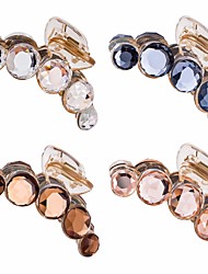 cheap -4 Pack Clear Gold Blue Brown Octopus Crystal Gems Glitter Sparkly Plastic Hair Claw Clips  Jaw Barrettes Grips Clamps Twist Hair Up Accessories for Women Girl