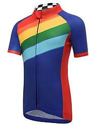cheap -21Grams® Men&#039;s Short Sleeve Cycling Jersey Color Block Bike Top Mountain Bike MTB Road Bike Cycling Blue Quick Dry Moisture Wicking Sports Clothing Apparel / Athleisure
