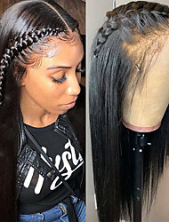 cheap -Human Hair 13x4 Lace Front Wig Free Part Brazilian Hair Shimmer Black Wig 150% Density with Baby Hair 100% Virgin Glueless Pre-Plucked For Women wigs for black women Long Human Hair Lace Wig