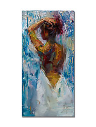 cheap -Oil Painting Hand Painted Vertical Abstract People Modern Stretched Canvas