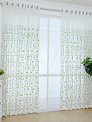cheap -Two Panel American Pastoral Style Vine Embroidered Window Screen Living Room Bedroom Dining Room Children&#039;s Room Translucent Tulle