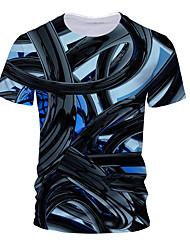 cheap -Men&#039;s Unisex T shirt 3D Print Graphic Prints Technology Crew Neck Street Daily Print Short Sleeve Tops Casual Designer Big and Tall Sports Green Blue Purple