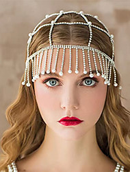 cheap -Charleston Roaring 20s 1920s Vintage The Great Gatsby Headpiece Headband Beaded Cap Women&#039;s Costume Golden / Silver Vintage Cosplay Party / Evening
