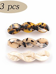 cheap -3pcs Women&#039;s Girls&#039; Hair Clip For Classic Plastic Mixed Color